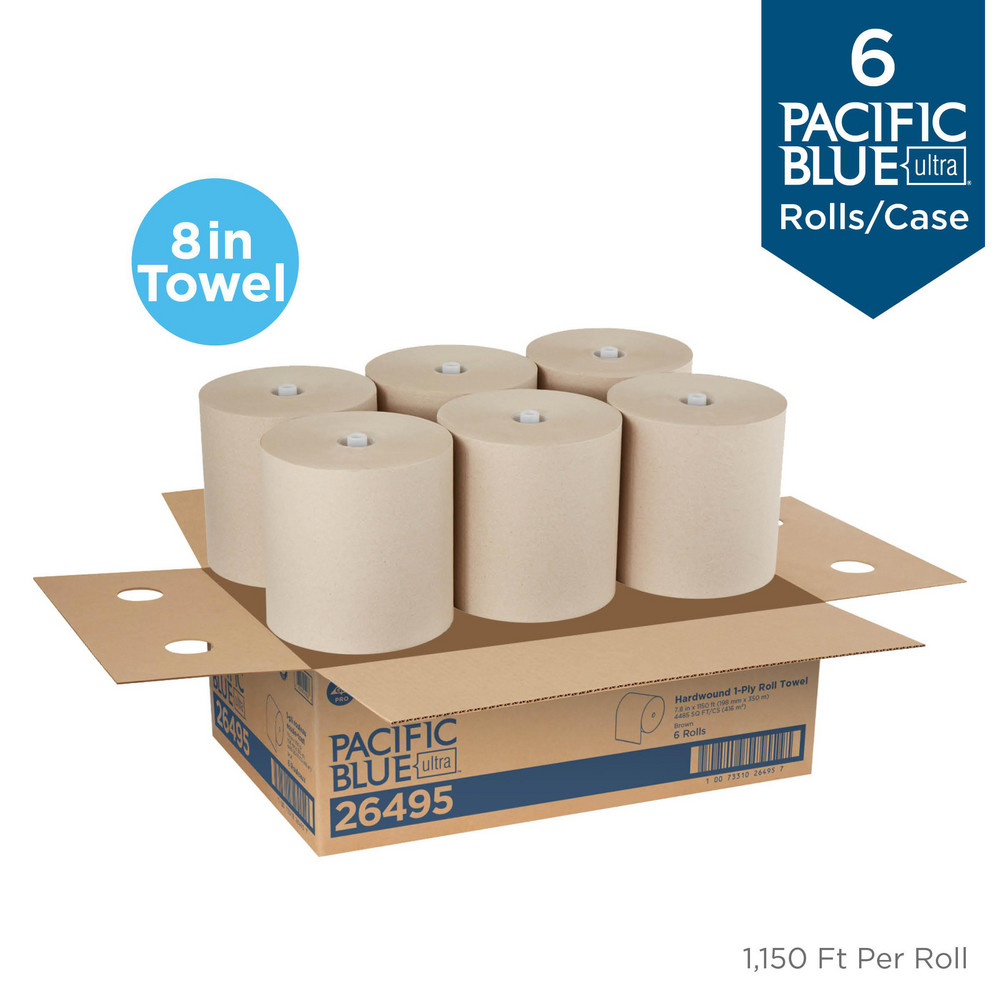 Georgia Pacific Pacific Blue Ultra 8" High-Capacity Recycled Paper Towel Rolls, Brown - 26495