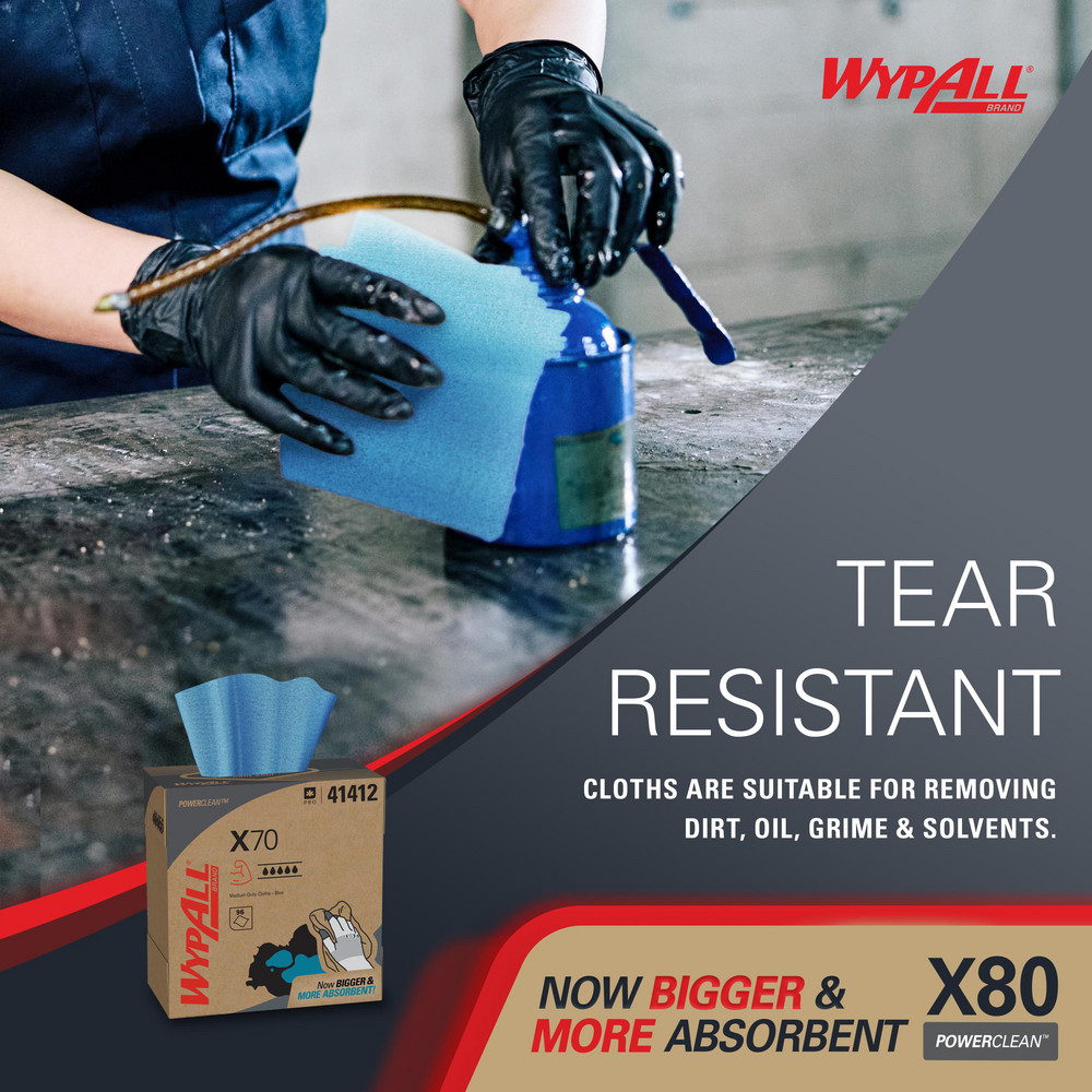 WypAll X70   Shop Towel/Industrial Wipes: Dry, 96 Ct - 41412