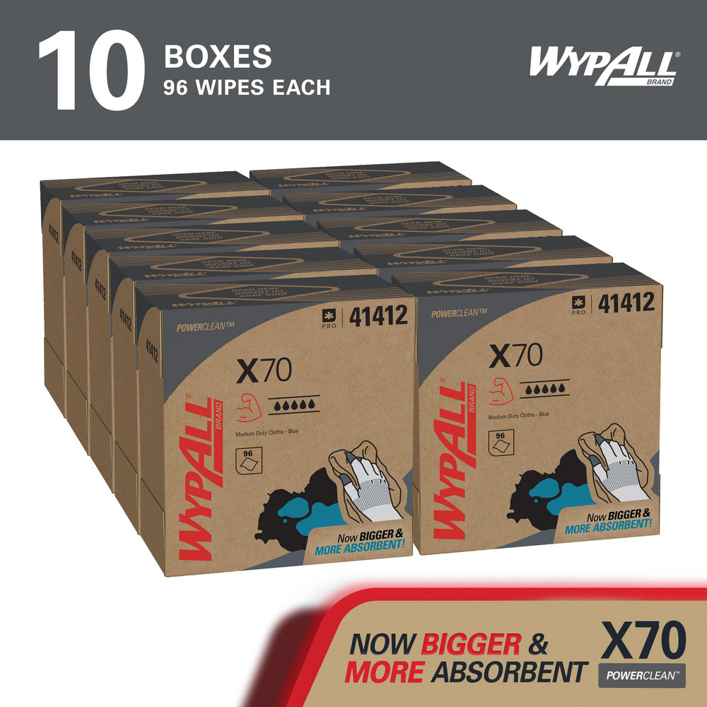 WypAll X70   Shop Towel/Industrial Wipes: Dry, 96 Ct - 41412