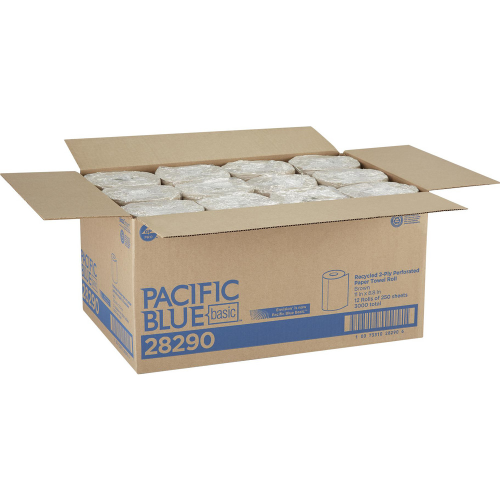 Georgia Pacific Pacific Blue Basic 2-Ply Recycled Perforated Paper Roll Towel (Previously Envision), Brown - 28290