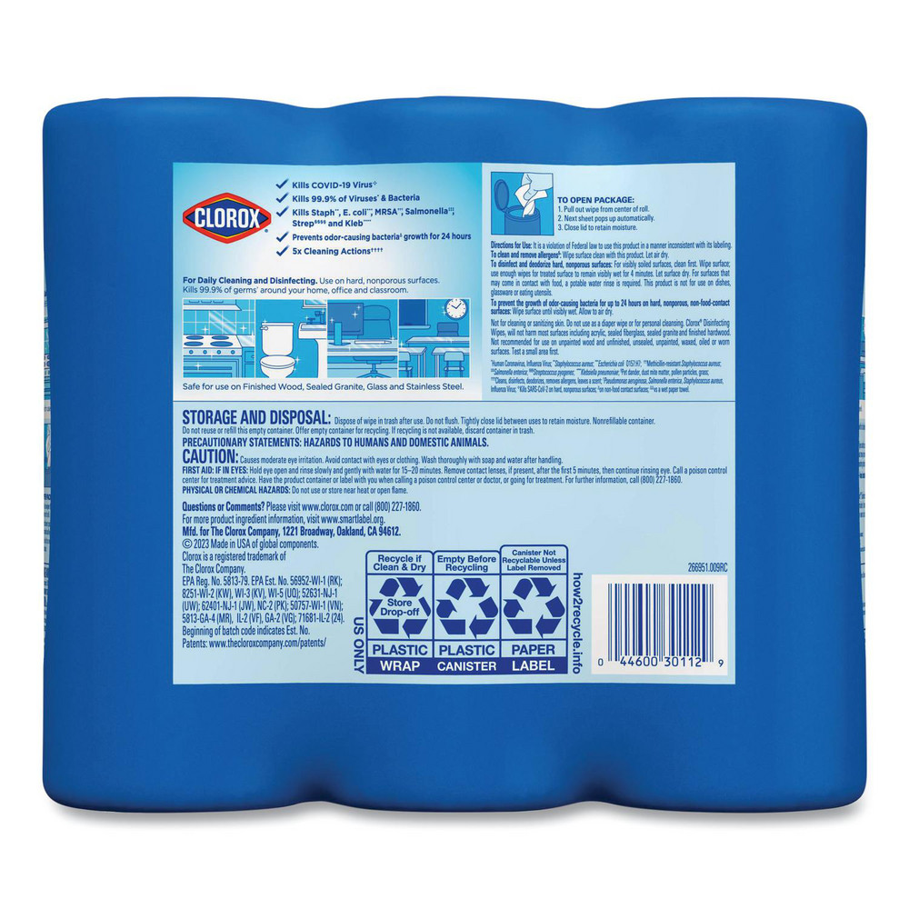 Clorox Clorox Disinfecting Wipes: Pre-Moistened, 105 Ct - CLO30112CT