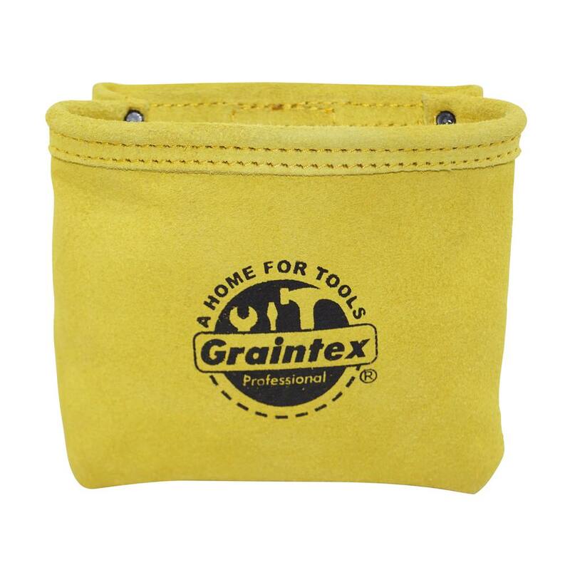 Graintex 1-Pocket Suede Leather Nail and Tool Pouch in Yellow - SS2076