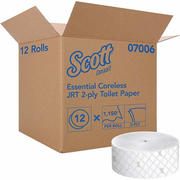 Scott Bathroom Tissue: Coreless Roll, Recycled Fiber, 2-Ply, White - 0588647/0588647