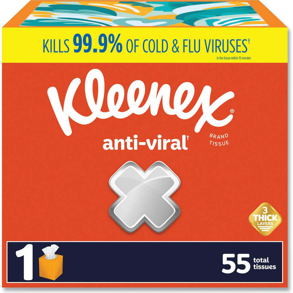 Kleenex Ultra Soft Facial Tissue, 3-Ply, White, 60 Sheets/Box, 18 Boxes/Carton - KCM54278