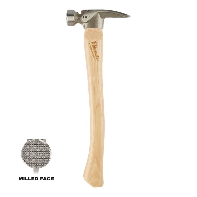 Milwaukee Adjustable Electricians Work Waist Tool Belt with 19 oz. Hickory Framing Hammer - 48-22-8110-48-22-9419