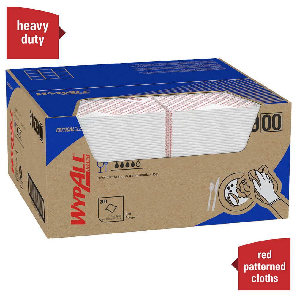 WypAll CriticalClean Heavy Duty Foodservice Cloths, Quarterfold, Red - 51639