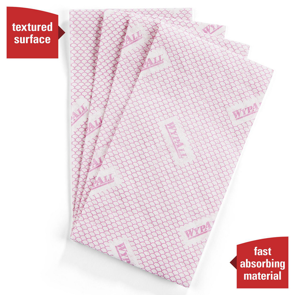 WypAll CriticalClean Heavy Duty Foodservice Cloths, Quarterfold, Red - 51639