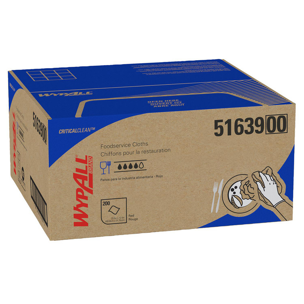 WypAll CriticalClean Heavy Duty Foodservice Cloths, Quarterfold, Red - 51639