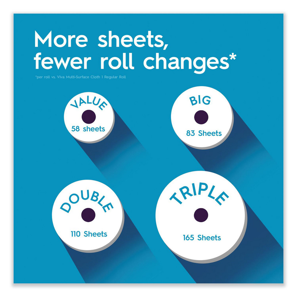 Viva Paper Towels: Perforated Roll, 6 Rolls per Case, Pack, 2.000 Ply, White - KCM49413