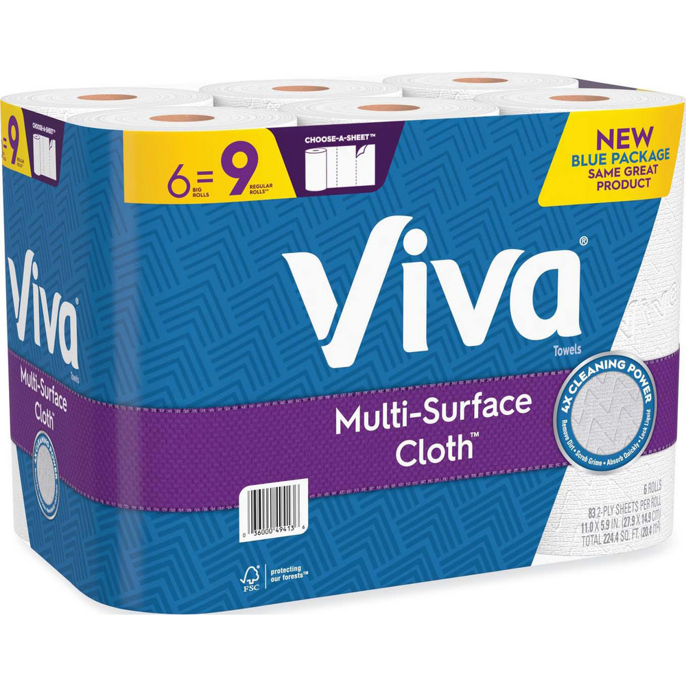Viva Paper Towels: Perforated Roll, 6 Rolls per Case, Pack, 2.000 Ply, White - KCM49413