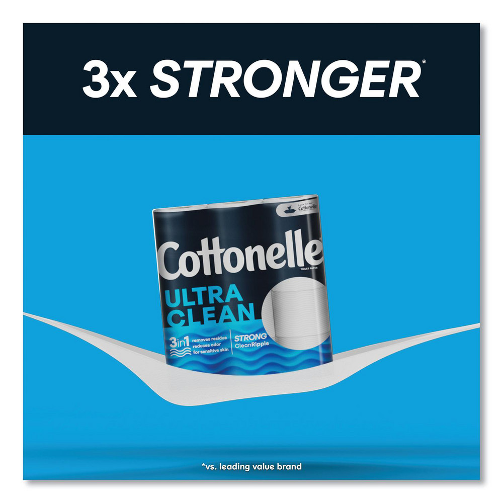 Cottonelle Ultra CleanCare Toilet Paper, Strong Tissue, Mega Rolls, Septic Safe, 1-Ply, White, 284 Sheets/Roll, 6 Rolls/Pack, 6 Packs/Carton - KCM55699
