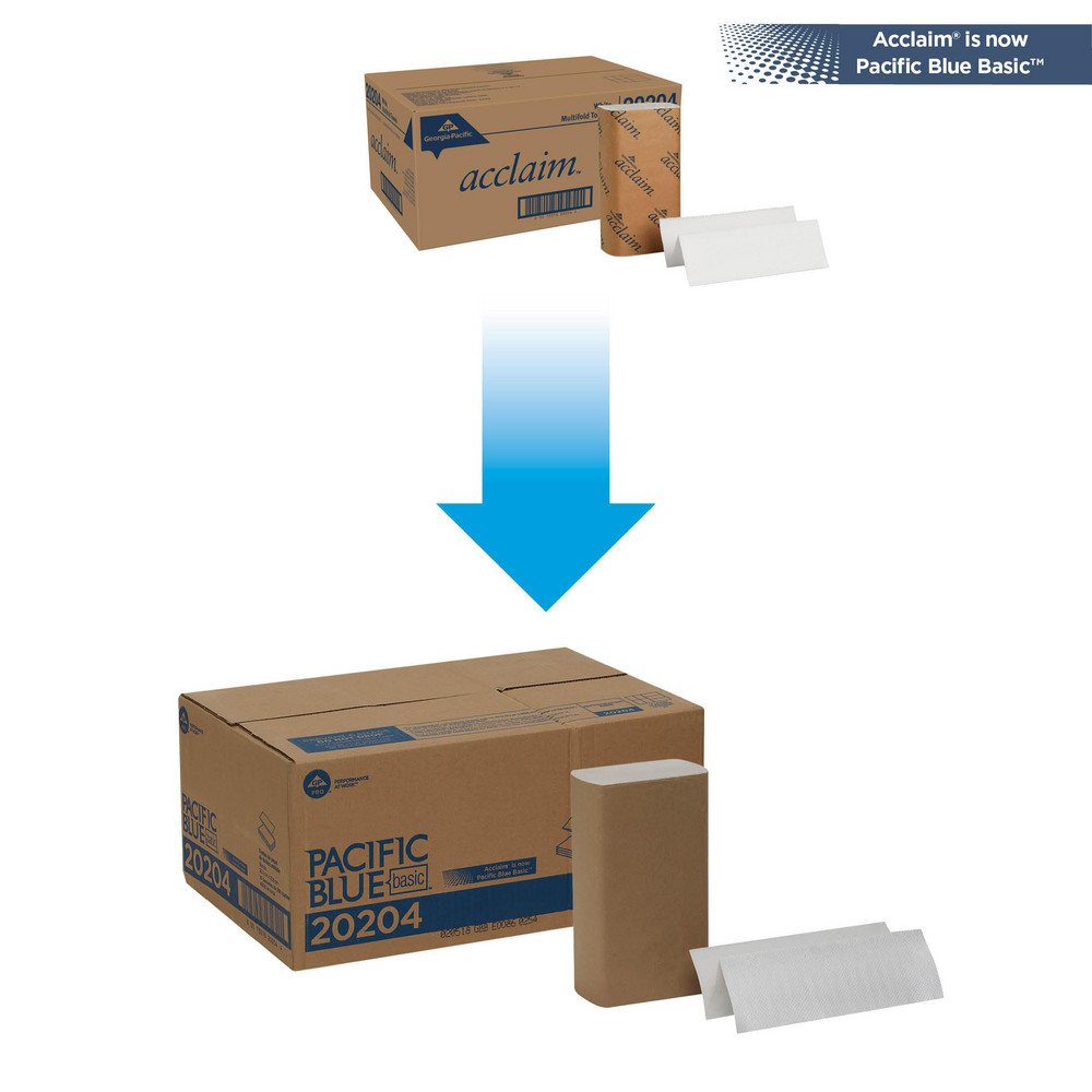 Georgia Pacific Pacific Blue Basic 1-Ply Multifold Paper Towel (Previously Acclaim), White - 20204