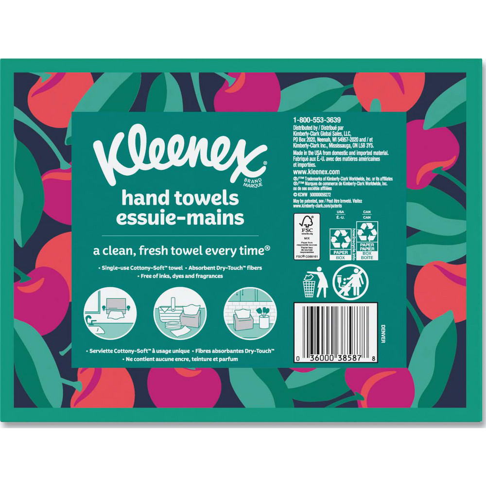 Kleenex Everyday Hand Towels, 1-Ply, 8 x 9.1, White, 60 Towels/Box - KCM38586BX