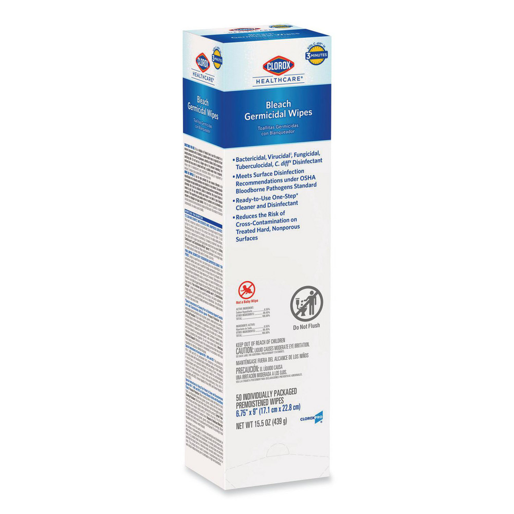 Clorox Healthcare Clorox Healthcare Disinfecting Wipes: Pre-Moistened, 50 Ct - CLO31424