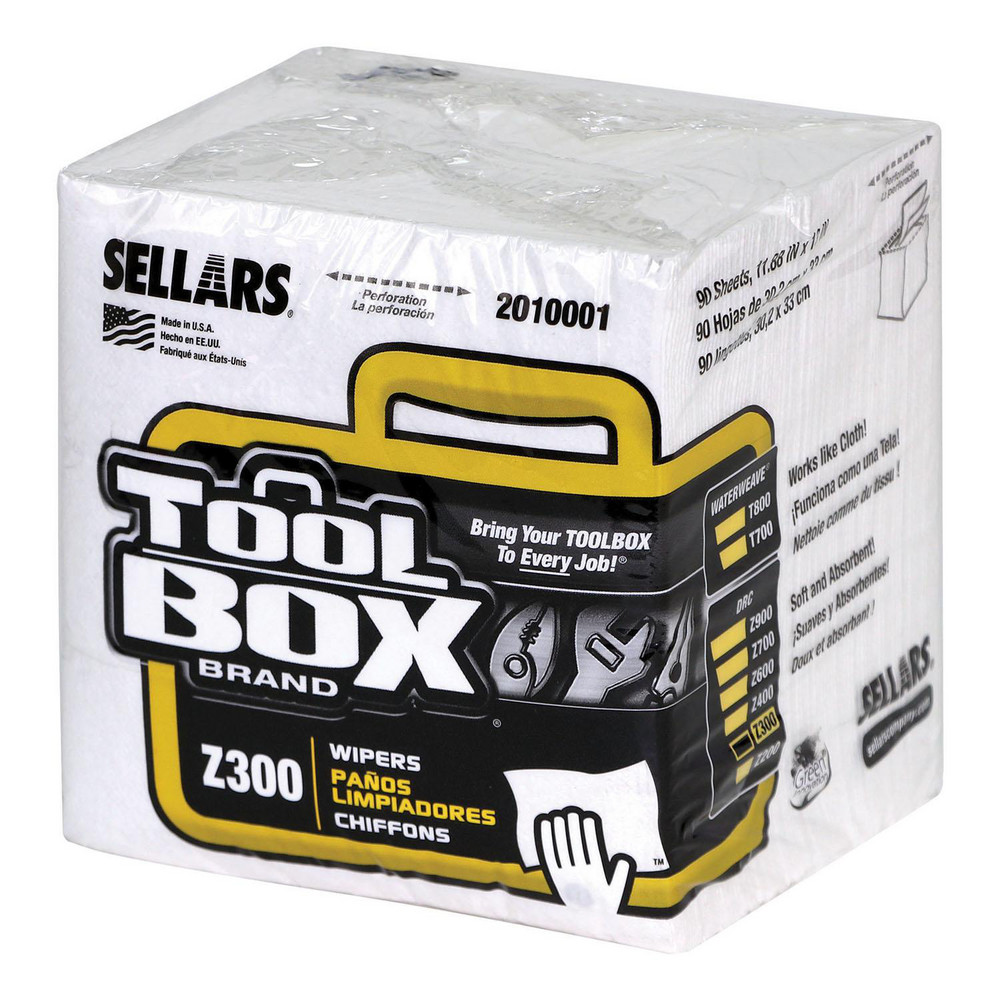 Sellars TOOLBOX Z300 Wipers: Dry, 90 Sheets/Pack, Quarterfold, 13.0" x 11.875", White - 2010001