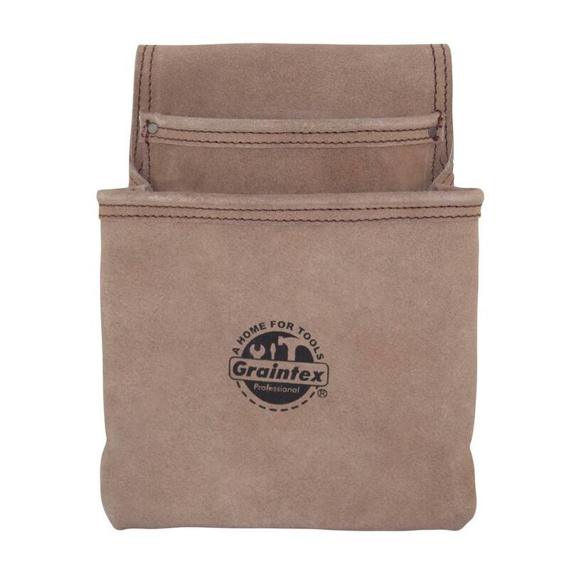 Graintex 2-Pocket Suede Leather Nail and Tool Pouch - SS2049