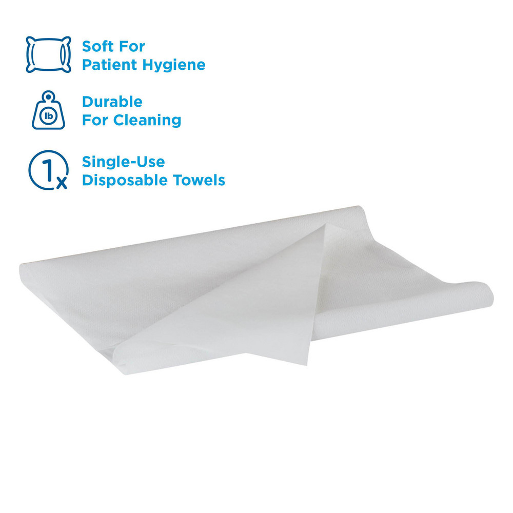Georgia Pacific Pacific Blue Select A300 Disposable Patient Care Bath Towels, 1/2-Fold, White - 80540