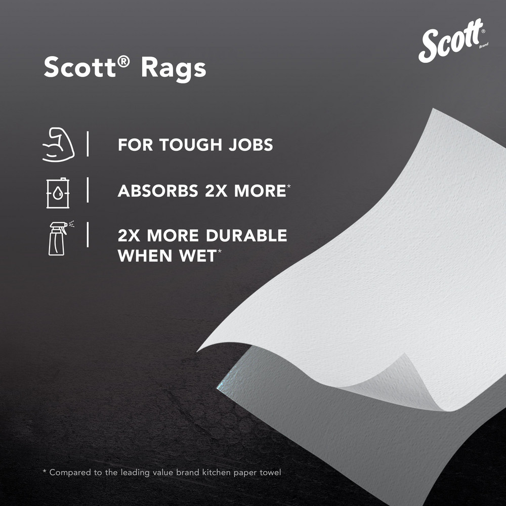 Scott Rags In A Box,  All-Purpose Towels, 9"x12" sheets, Pop-Up Box - 75260