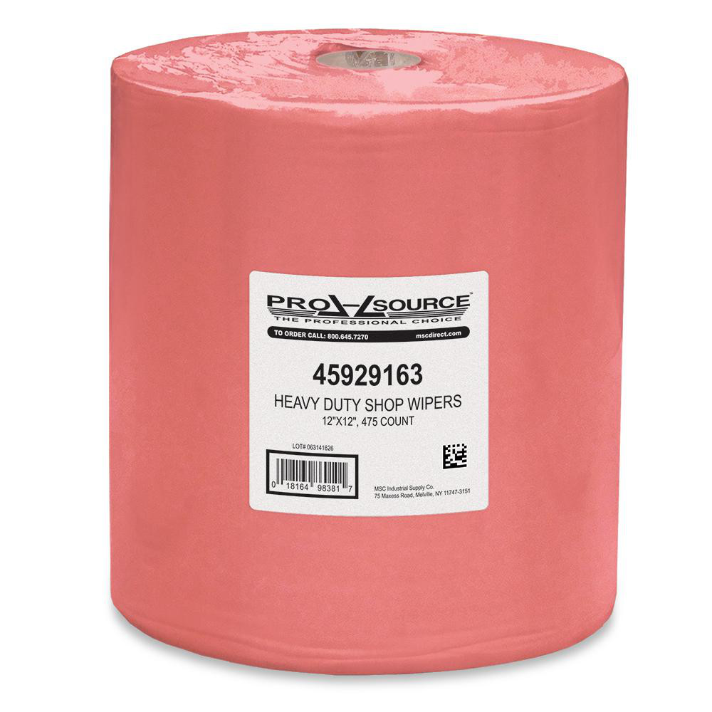 PRO-SOURCE Heavy Duty Shop Wipers: Roll, Dry, White, 475 Ct - 91140