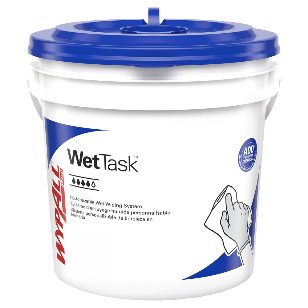 WypAll WetTask Customizable Wet Wiping System Bucket, Standard Size Buckets with Lids, White - 51677
