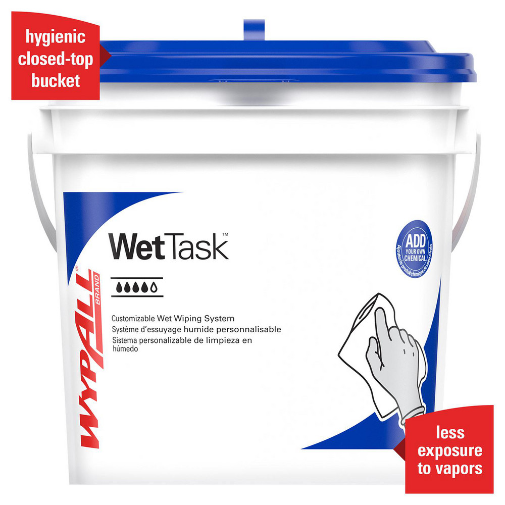 WypAll WetTask Customizable Wet Wiping System Bucket, Standard Size Buckets with Lids, White - 51677