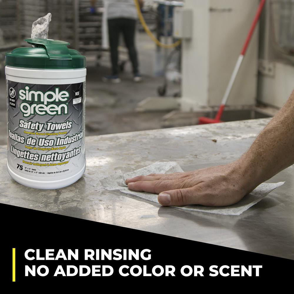 Simple Green® Safety Towels, 75 Ct Canister - 3810000613351