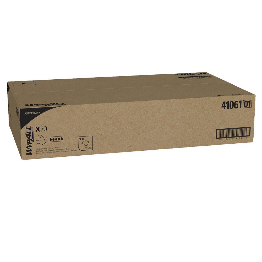 WypAll PowerClean™ X70 Medium Duty Cloths (41061), Flat Sheet Box, Long Lasting Towels, White - 41061
