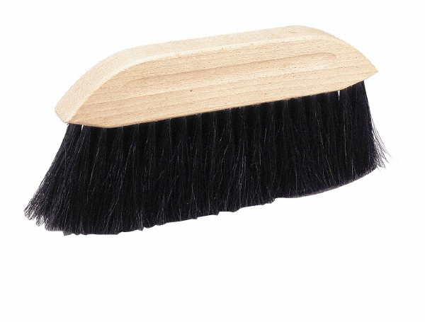 Made in USA Cleaning & Finishing Brush: 4-1/4" Brush Length, 2-1/2" Brush Width, Horsehair Bristles - 1806-HH
