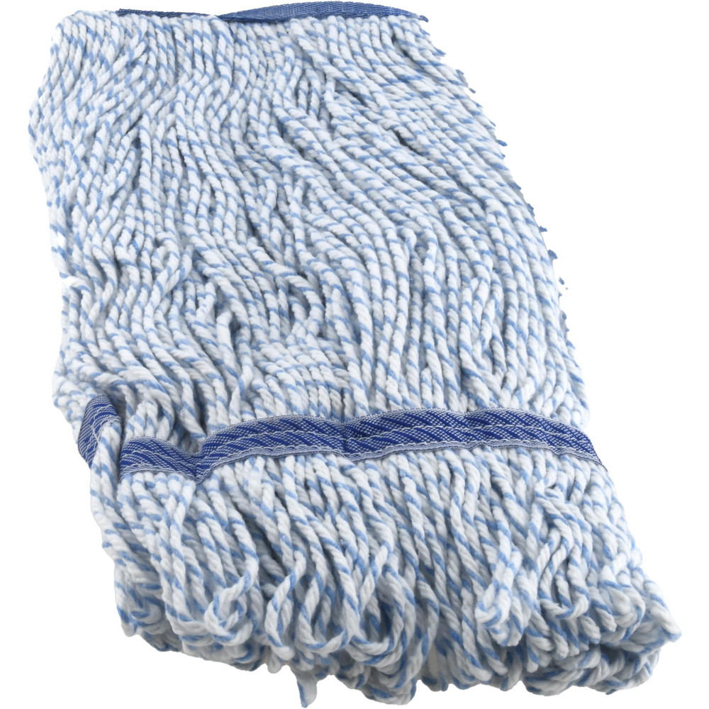 PRO-SOURCE Wet Mop Loop: Clamp Jaw, X-Small, Blue & White Mop, Synthetic - 08625485