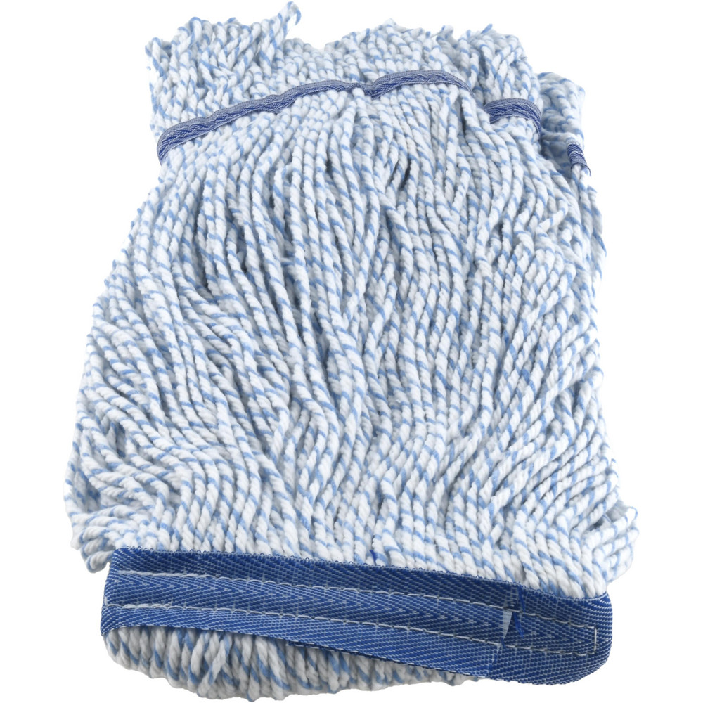 PRO-SOURCE Wet Mop Loop: Clamp Jaw, X-Small, Blue & White Mop, Synthetic - 08625485