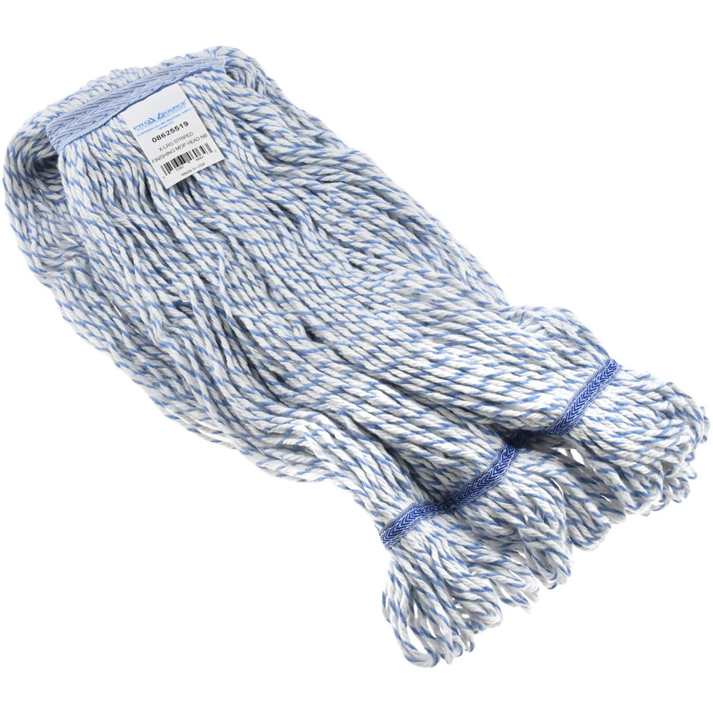 PRO-SOURCE Wet Mop Loop: Clamp Jaw, X-Small, Blue & White Mop, Synthetic - 08625485