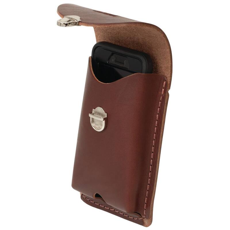 Weaver Tool Gear Large Leather Clip-On Cell Phone Holder Leather Brown - 85628-60-01