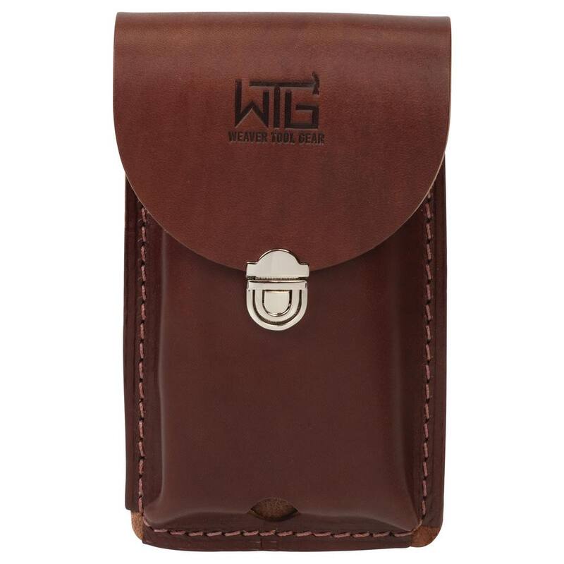 Weaver Tool Gear Large Leather Clip-On Cell Phone Holder Leather Brown - 85628-60-01