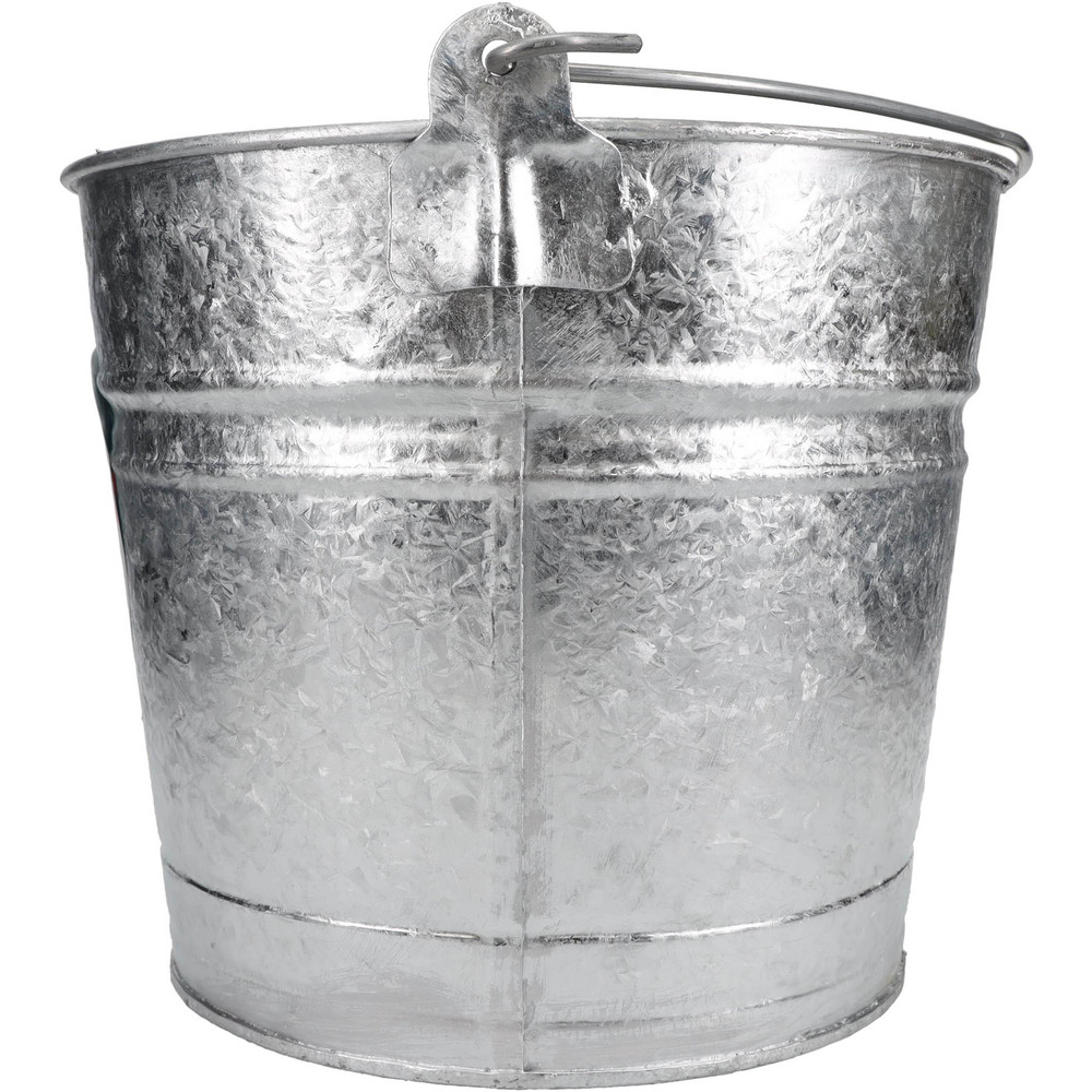 Behrens 10 Qt, 10-1/4" High, Galvanized Steel Round Gray Single Pail - 1210