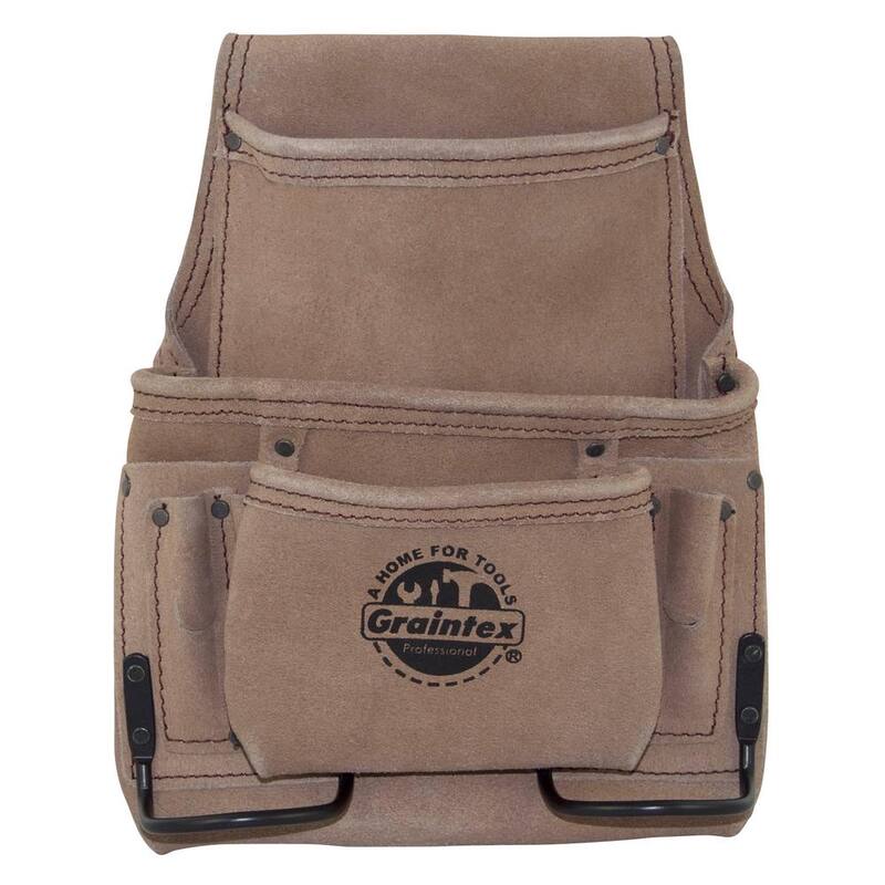 Graintex 9-Pocket Suede Leather Nail and Tool Pouch - SS2174