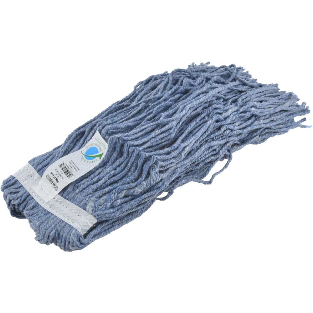 PRO-SOURCE Wet Mop Cut: Clamp Jaw, Large, Blue Mop, Blended Fiber - 08625444