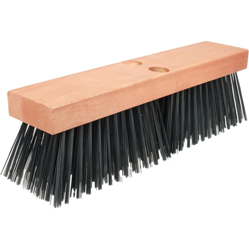 Weiler Push Broom: 16" Wide, Wire Broom, Steel Wire Bristles - 70215