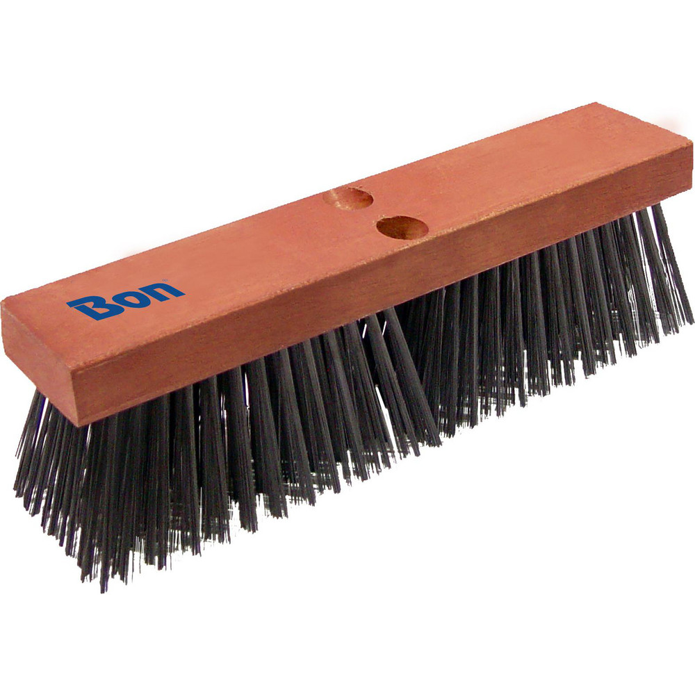 Weiler Push Broom: 16" Wide, Wire Broom, Steel Wire Bristles - 70215