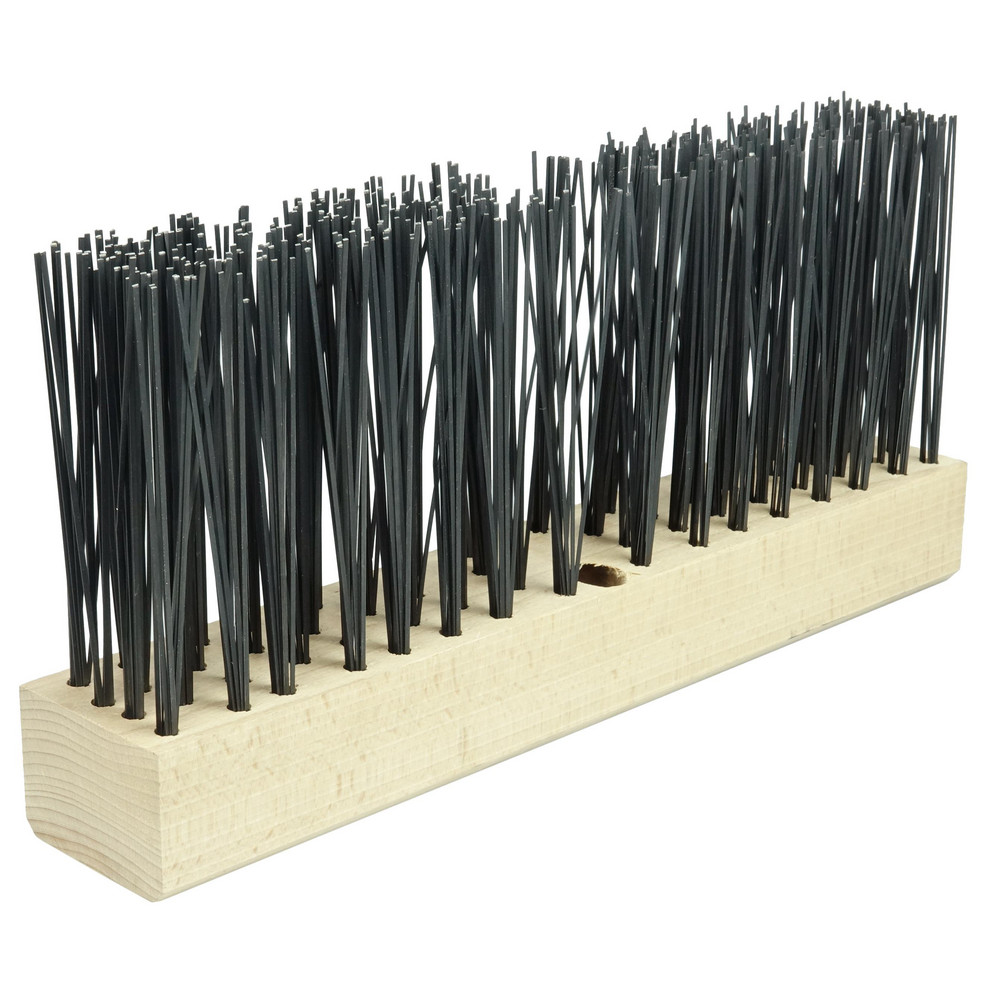 Weiler Push Broom: 14" Wide, Wire Broom, Steel Wire Bristles - 42030