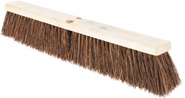 Weiler Push Broom: 18" Wide, Street Broom, Polypropylene Bristles - 42173