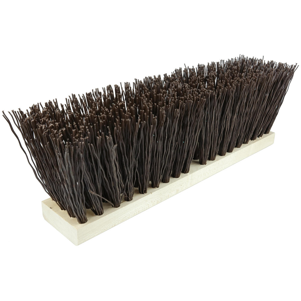 Weiler Push Broom: 18" Wide, Street Broom, Polypropylene Bristles - 42173