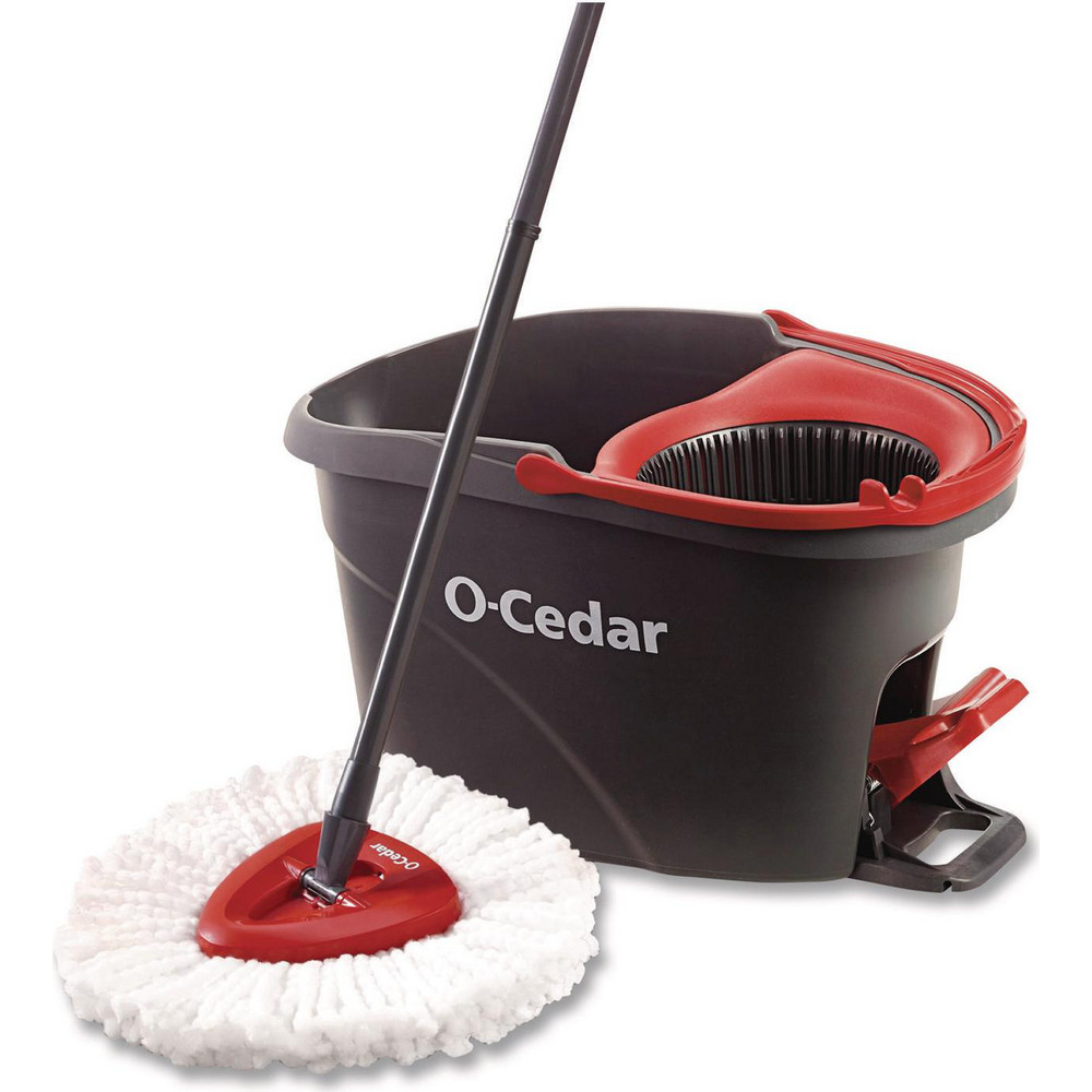 Rubbermaid WaveBrake 35 Qt Side-Press Mop Bucket & Wringer Combo on Wheels with Dirty Water Bucket, Black - 1863896