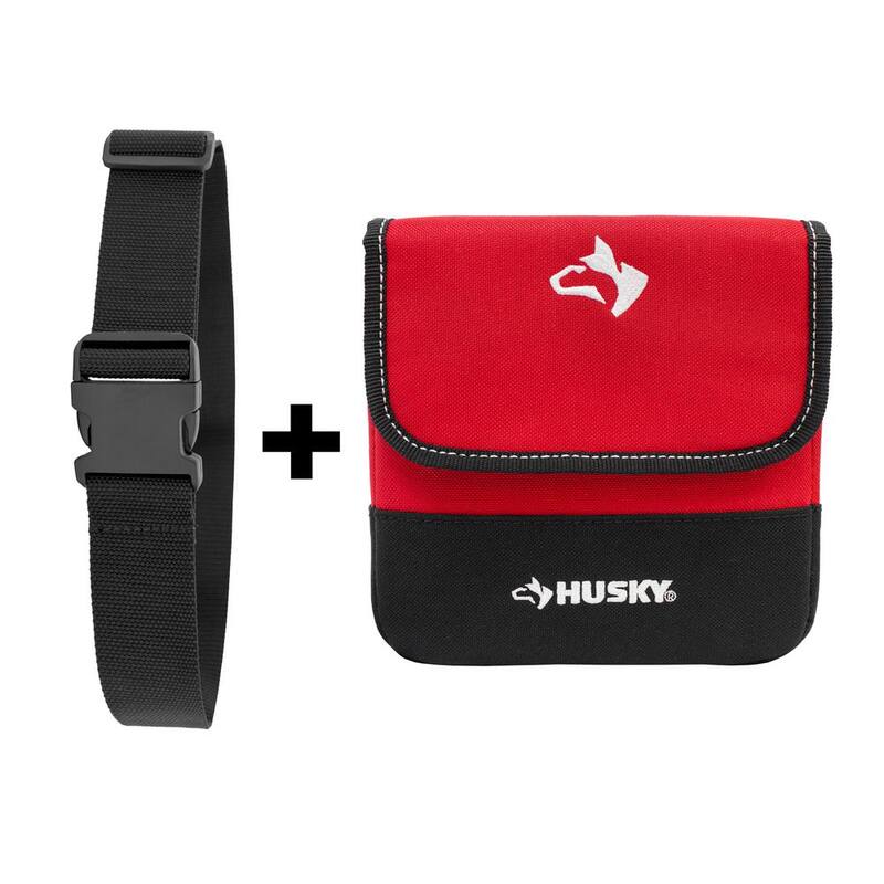 Husky 2 in. Quick Release Work Tool Belt with 7 in. Clip On Tool Belt Pouch - HD55300-TH-BD