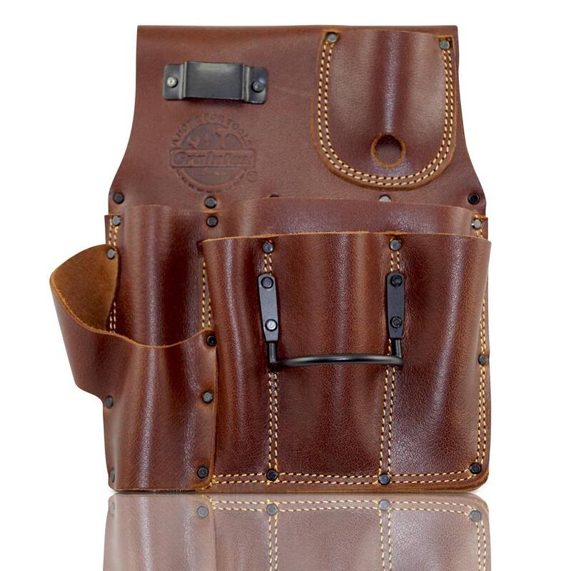 Graintex 6-Pocket Top Grain Leather Right Handed Drywall Pouch with Ambassador Series - AS2587