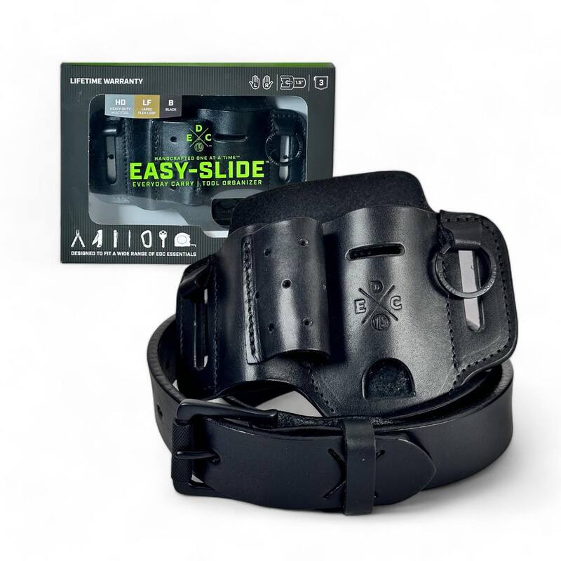 1791 EVERYDAY CARRY 1.5 in. Work Belt Size 36 Black with Heavy-Duty Easy-Slide Large Flex EDC Tool Organizer - KITHDESLFBLK36
