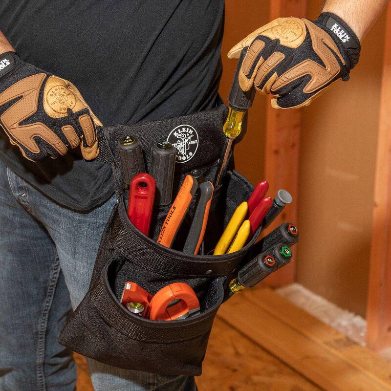 Klein Tools Electrician's Padded Tool Belt/Pouch Combo, 11-Pocket, 4-Piece, XL - 5709XL