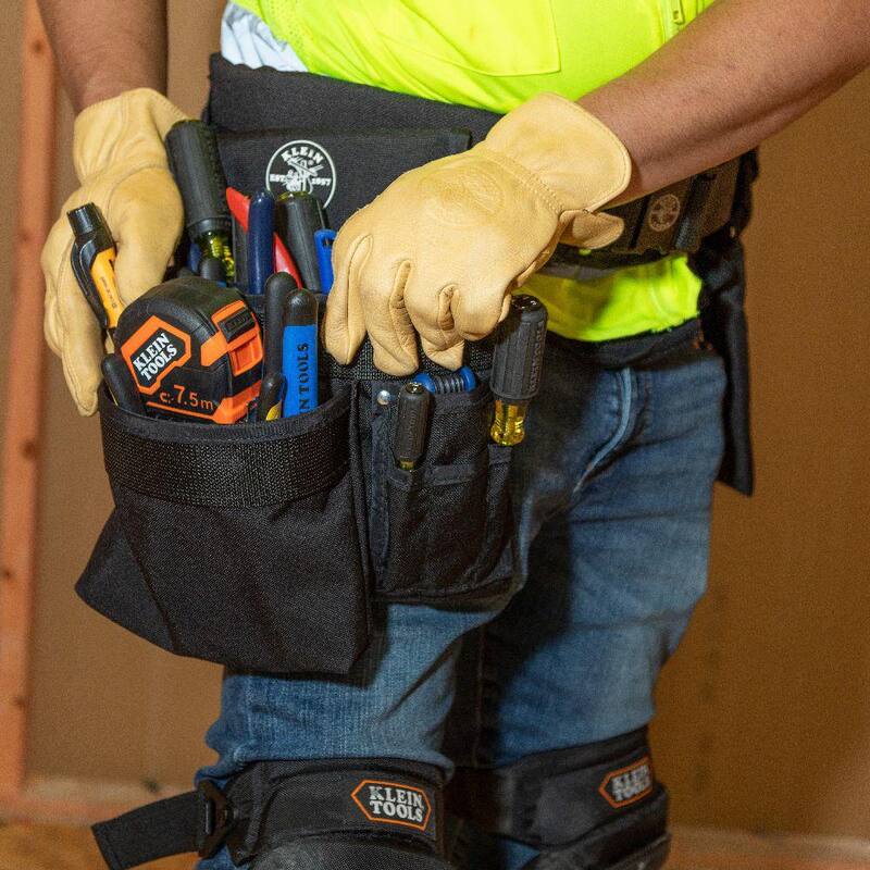 Klein Tools Electrician's Padded Tool Belt/Pouch Combo, 11-Pocket, 4-Piece, XL - 5709XL