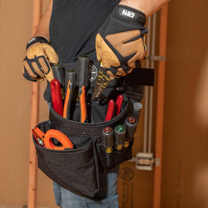 Klein Tools Electrician's Padded Tool Belt/Pouch Combo, 11-Pocket, 4-Piece, XL - 5709XL