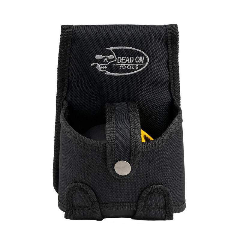 DEAD ON TOOLS Tape Measure Pouch Holder in Black with Dual Fastening System and Locking Strap with Snap - DO-TH