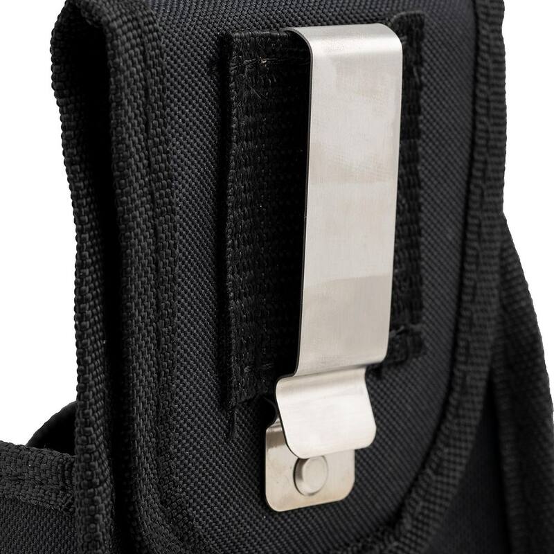 DEAD ON TOOLS Tape Measure Pouch Holder in Black with Dual Fastening System and Locking Strap with Snap - DO-TH